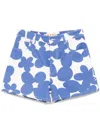 Marni High Waist Printed Shorts With Belt Loops In Blue