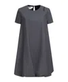 Marni Short Grey Wool Dress With  Symbol In Blue