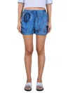 Marni Silk Shorts With Elastic Waist And Tie Detail