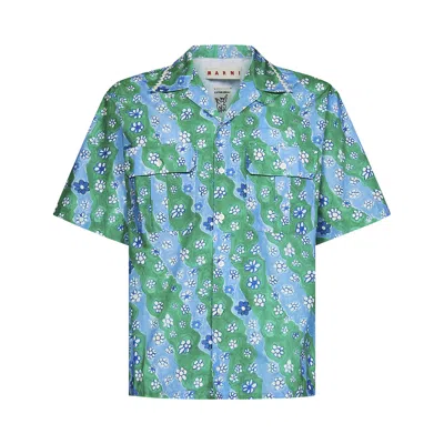 Pre-owned Marni Short-sleeve Bowling Shirt 'sea Foam' | Green | Men's Size 50
