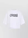 Marni Short Sleeve Boxy Crop Top In White