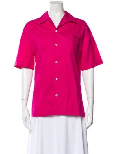 Pre-owned Marni Short Sleeve Button-up Top In Pink