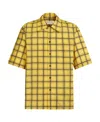 Marni Short-sleeve Checked Shirt In Yellow
