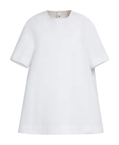 MARNI MARNI CREWNECK MINI T-SHIRT DRESS