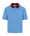 Marni Polo In Piquet Blu Con Colletto A Contrasto