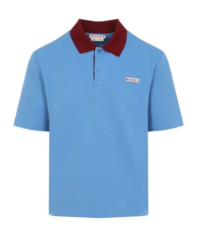MARNI MARNI CONTRAST COLLAR PIQUÉ POLO SHIRT