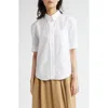 Marni Short Sleeve Poplin Button-up Shirt In White