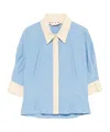 Marni Collared Panelled Top In Blue