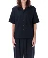 Marni Logo-patch Short-sleeved Shirt In Blue