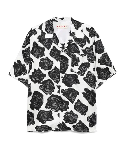 Marni Pocket Floral Short Sleeves Shirt In Multi
