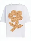 Marni Short-sleeve T-shirt With Large Flower Graphic And Relaxed Fit In White