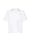 Marni White Poplin Bowling Hidden Logo Shirt