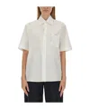 Marni Short Sleeves Cotton Poplin Shirt With Embroidered Chest Pocket In White