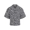 Marni Black And White Boxy Shirt With Pop Fields Motif In Black