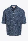 Marni Logo Western Denim Shirt In Blue