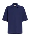 Marni Logo-patch Cotton Polo Shirt In Blue