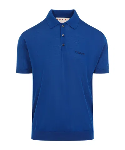 Marni Short-sleeved Polo Shirt In Blue