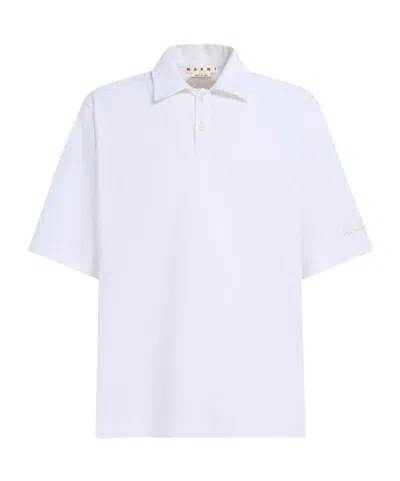 Marni Short-sleeved Polo Shirt In White