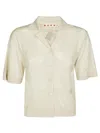 Marni Short-sleeved Relaxed Fit Shirt With Textured Pattern In Neutral