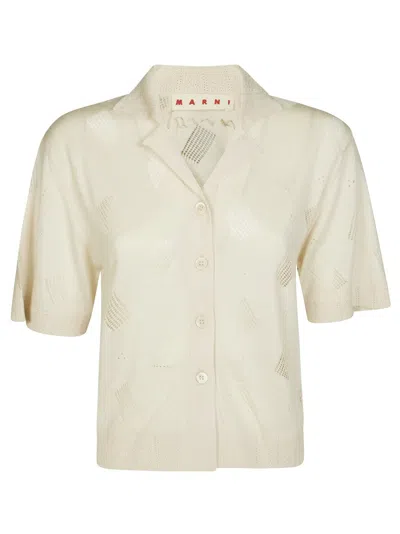 MARNI SHORT-SLEEVED RELAXED FIT SHIRT WITH TEXTURED PATTERN