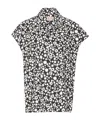 Marni Floral Print Collar Top In Black