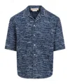 Marni Logo Western Denim Shirt In Blue