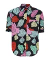 Marni Rose Scribble-print Short-sleeve Collared Shirt In Multicolor