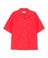 Marni Logo-embroidered Cut-out Shirt In Red