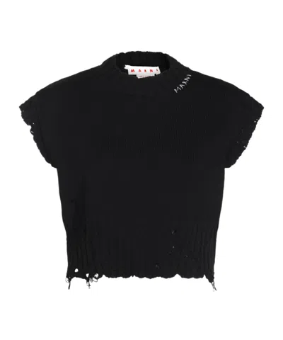 MARNI MARNI DISTRESSED KNITTED TOP