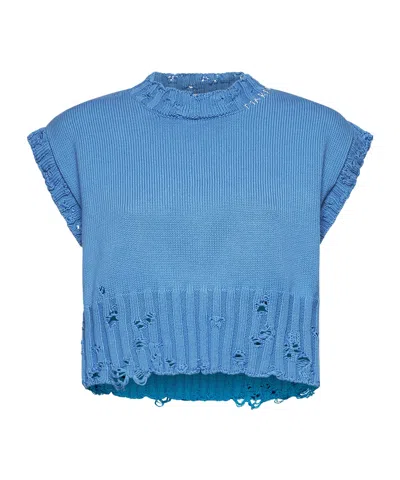 MARNI MARNI DISTRESSED KNITTED TOP