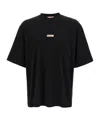 Marni Contemporary Black Cotton T-shirt With High Neckline In Black