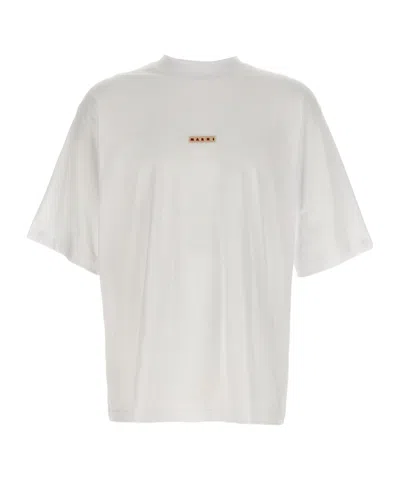 MARNI MARNI LOGO PATCH DROP SHOULDER T-SHIRT