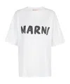 Marni Women Logo Short-sleeved Cotton T-shirt In White