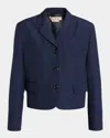 Marni Short Techno Wool Jacket In Black