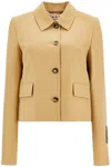 Marni Cropped Virgin Wool Blend 4 Buttons Blazer In Nomad (beige)