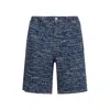 Marni Logo Denim Shorts In Blue