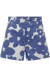 Marni Women's Floral Motif Shorts | Size 42 | Pama0543s0 In Blue Lilac