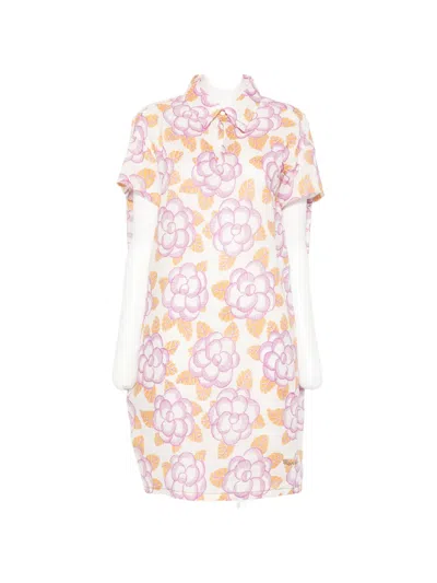 Marni Short-sleeves Midi Dress In Multi