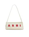 Marni Borsa A Spalla Museo Baguette In Pelle Crema