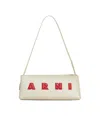Marni Borsa A Spalla Museo Baguette In Pelle Crema