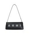 Marni Rectangular Shoulder Bag With Gold-tone Hardware In Black
