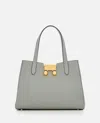 Marni Two-handle Leather Shoulder Bag In Grey
