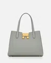 Marni Two-handle Leather Shoulder Bag In Grey