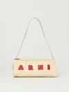 Marni Borsa A Spalla Museo Baguette In Pelle Crema