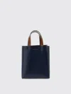 Marni Mini Museo Handbag With Adjustable Strap And Dual Top Handles In Blue