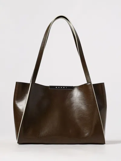 Marni Shoulder Bag  Woman Color Sage In Burgundy
