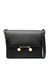 Marni Medium Rectangular Shoulder Bag With Flap In Black