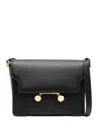 Marni Medium Rectangular Shoulder Bag With Flap In Black