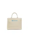 Marni Raffia Small Basket Bag With Double Handles In White