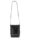 Marni Crossbody Shoulder Bag With Subtle Logo Detail In Black